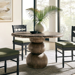 Modway Furniture Pietra Outdoor Round Dining Table Faux Marble Top Pedestal Base Seats Four EEI-7624-EMP