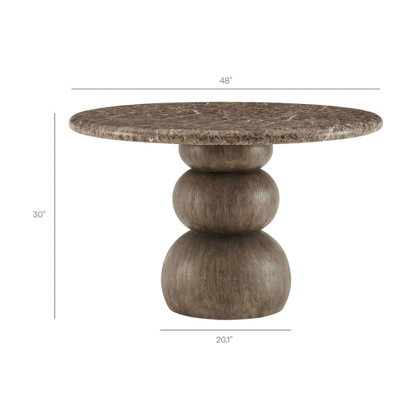 Modway Furniture Pietra Outdoor Round Dining Table Faux Marble Top Pedestal Base Seats Four EEI-7624-EMP