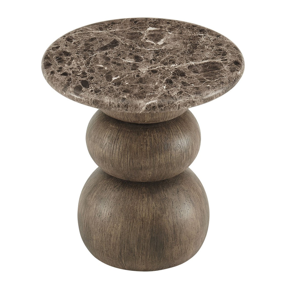 Modway Furniture Pietra Outdoor Round Side Table Faux Marble Pedestal Base Sculptural Accent EEI-7625-EMP