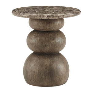 Modway Furniture Pietra Outdoor Round Side Table Faux Marble Pedestal Base Sculptural Accent EEI-7625-EMP