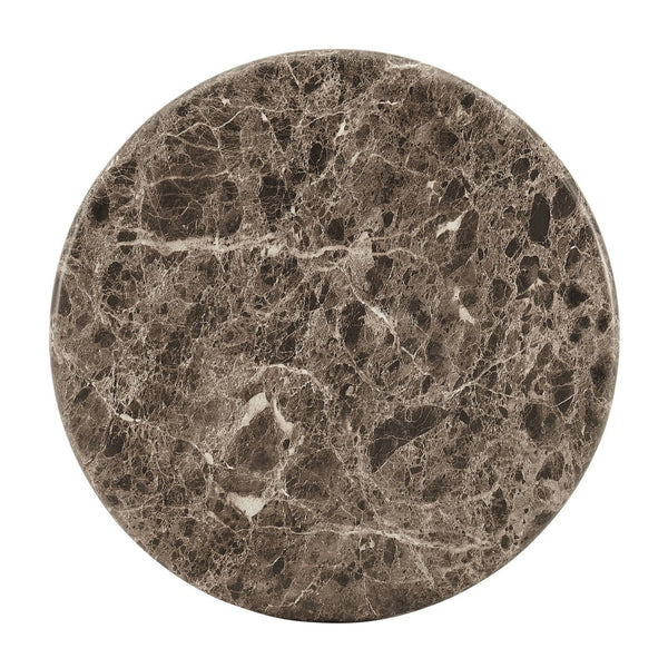 Modway Furniture Pietra Outdoor Round Side Table Faux Marble Pedestal Base Sculptural Accent EEI-7625-EMP