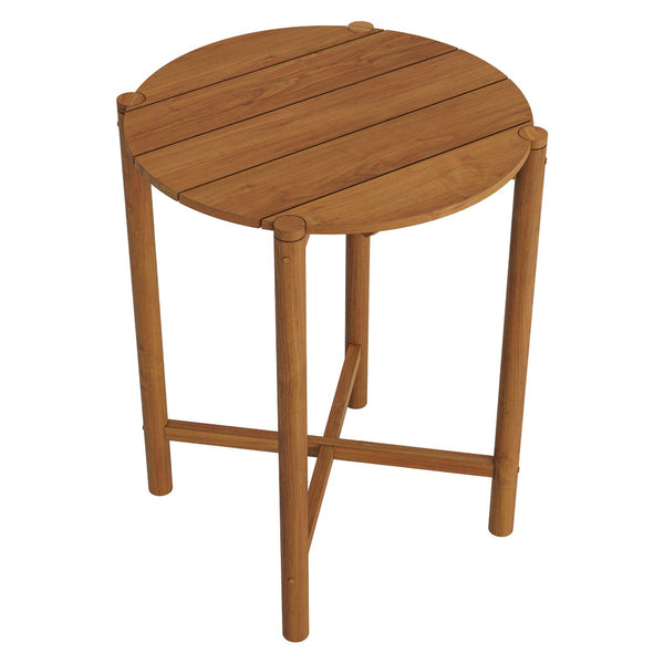 Modway Furniture Eleni Solid Teak Outdoor Bar Table with Slatted Top for Patio Dining Natural EEI-7628-NAT