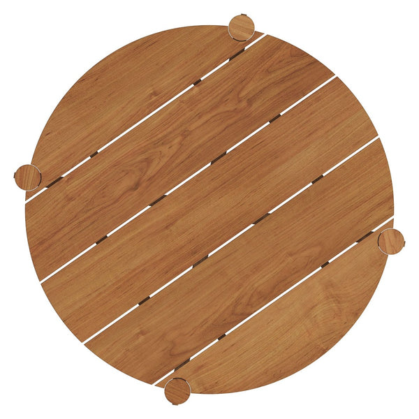 Modway Furniture Eleni Solid Teak Outdoor Bar Table with Slatted Top for Patio Dining Natural EEI-7628-NAT