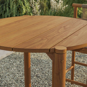 Modway Furniture Eleni Solid Teak Outdoor Bar Table with Slatted Top for Patio Dining Natural EEI-7628-NAT