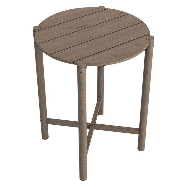 Modway Furniture Eleni Solid Teak Outdoor Bar Table with Slatted Top for Patio Dining Weathered Gray Teak EEI-7628-WGR
