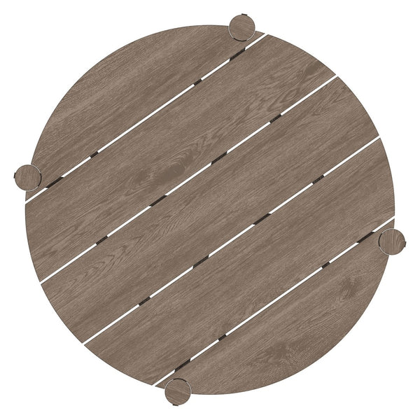 Modway Furniture Eleni Solid Teak Outdoor Bar Table with Slatted Top for Patio Dining Weathered Gray Teak EEI-7628-WGR