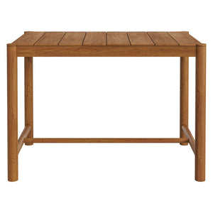 Modway Furniture Eleni Solid Teak Outdoor Bar Table with Slatted Top for Coastal Patio Dining Natural EEI-7629-NAT