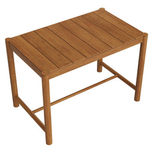 Modway Furniture Eleni Solid Teak Outdoor Bar Table with Slatted Top for Coastal Patio Dining Natural EEI-7629-NAT