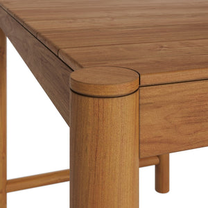 Modway Furniture Eleni Solid Teak Outdoor Bar Table with Slatted Top for Coastal Patio Dining Natural EEI-7629-NAT