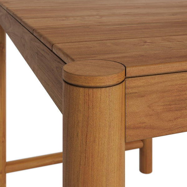 Modway Furniture Eleni Solid Teak Outdoor Bar Table with Slatted Top for Coastal Patio Dining Natural EEI-7629-NAT