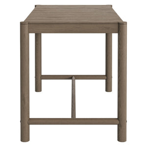 Modway Furniture Eleni Solid Teak Outdoor Bar Table with Slatted Top for Coastal Patio Dining Weathered Gray Teak EEI-7629-WGR