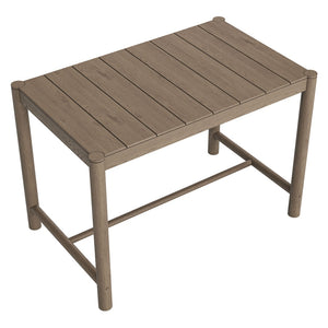 Modway Furniture Eleni Solid Teak Outdoor Bar Table with Slatted Top for Coastal Patio Dining Weathered Gray Teak EEI-7629-WGR