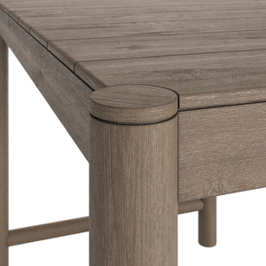 Modway Furniture Eleni Solid Teak Outdoor Bar Table with Slatted Top for Coastal Patio Dining Weathered Gray Teak EEI-7629-WGR