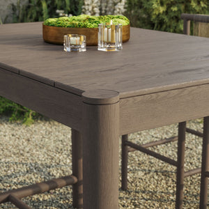 Modway Furniture Eleni Solid Teak Outdoor Bar Table with Slatted Top for Coastal Patio Dining Weathered Gray Teak EEI-7629-WGR