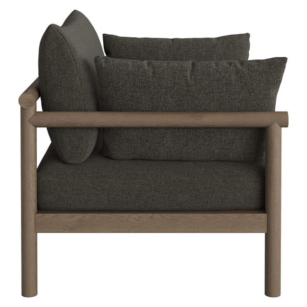 Modway Furniture Eleni Modway Solid Teak Outdoor Lounge Set with Cushions for Patio or Deck Gray EEI-7659-WGR-FLI