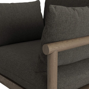 Modway Furniture Eleni Solid Teak Outdoor Armchair with Cushions for Coastal Patio Relaxation Gray EEI-7653-WGR-FLI