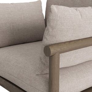 Modway Furniture Eleni Solid Teak Outdoor Armchair with Cushions for Coastal Patio Relaxation Brown EEI-7653-WGR-PEB