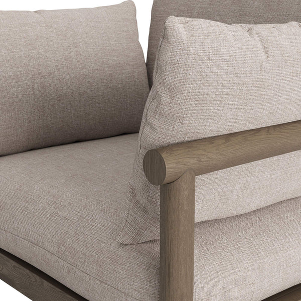 Modway Furniture Eleni Solid Teak Outdoor Armchair with Cushions for Coastal Patio Relaxation Brown EEI-7653-WGR-PEB