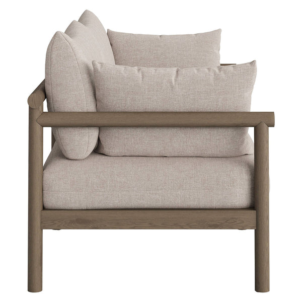 Modway Furniture Eleni Modway Solid Teak Outdoor Loveseat with Cushions for Coastal Patio Living Brown EEI-7654-WGR-PEB