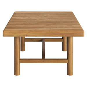 Modway Furniture Eleni Modway Solid Teak Outdoor Coffee Table with Slatted Top for Patio Decks Brown EEI-7655-NAT
