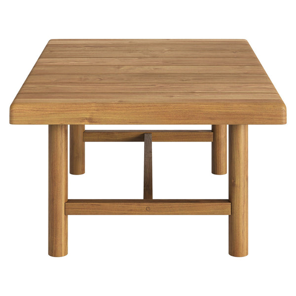 Modway Furniture Eleni Modway Solid Teak Outdoor Coffee Table with Slatted Top for Patio Decks Brown EEI-7655-NAT