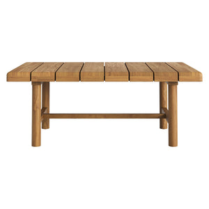 Modway Furniture Eleni Modway Solid Teak Outdoor Sofa Set with Armchairs Loveseat and Coffee Table White EEI-7661-NAT-SAI