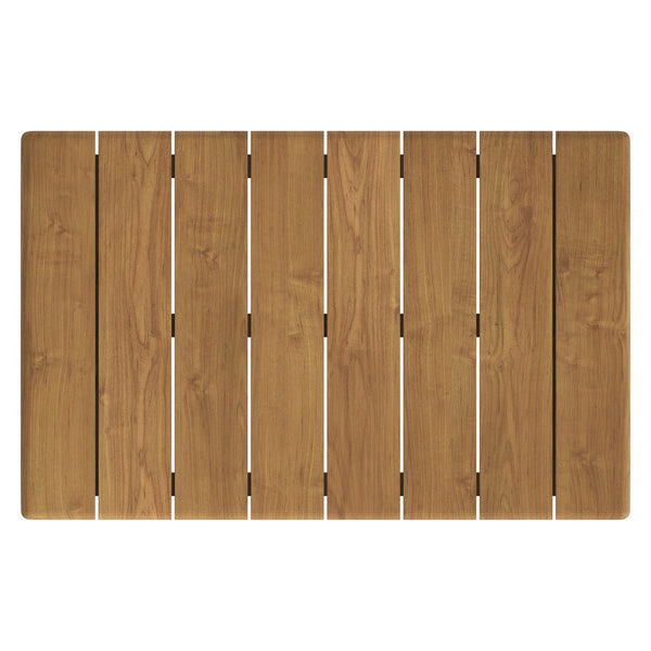 Modway Furniture Eleni Modway Solid Teak Outdoor Coffee Table with Slatted Top for Patio Decks Brown EEI-7655-NAT