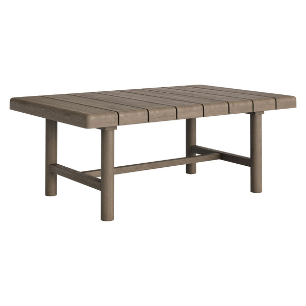 Modway Furniture Eleni Modway Solid Teak Outdoor Coffee Table with Slatted Top for Patio Decks Gray EEI-7655-WGR