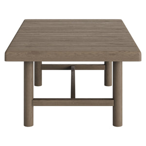 Modway Furniture Eleni Modway Solid Teak Outdoor Coffee Table with Slatted Top for Patio Decks Gray EEI-7655-WGR