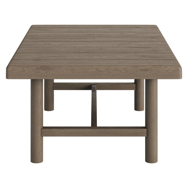 Modway Furniture Eleni Modway Solid Teak Outdoor Coffee Table with Slatted Top for Patio Decks Gray EEI-7655-WGR