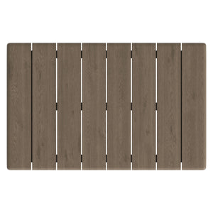 Modway Furniture Eleni Modway Solid Teak Outdoor Coffee Table with Slatted Top for Patio Decks Gray EEI-7655-WGR