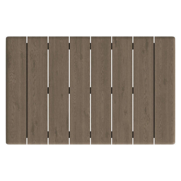 Modway Furniture Eleni Modway Solid Teak Outdoor Coffee Table with Slatted Top for Patio Decks Gray EEI-7655-WGR