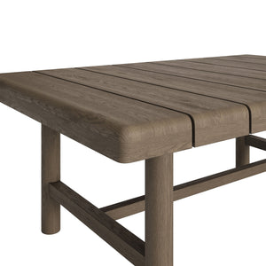 Modway Furniture Eleni Modway Solid Teak Outdoor Coffee Table with Slatted Top for Patio Decks Gray EEI-7655-WGR