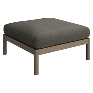 Modway Furniture Eleni Solid Teak Outdoor Loveseat and Ottoman Set with Cushions for Patio Decks Gray EEI-7662-WGR-FLI
