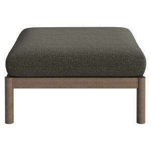 Modway Furniture Eleni Solid Teak Outdoor Armchair and Ottoman Set with Slatted Coastal Design Gray EEI-7658-WGR-FLI