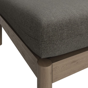 Modway Furniture Eleni Solid Teak Outdoor Square Ottoman Slatted Seat Natural Grain Patio Footrest Gray EEI-7656-WGR-FLI