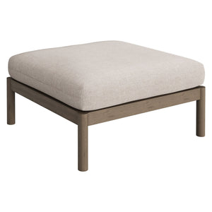 Modway Furniture Eleni Solid Teak Outdoor Square Ottoman Slatted Seat Natural Grain Patio Footrest Brown EEI-7656-WGR-PEB