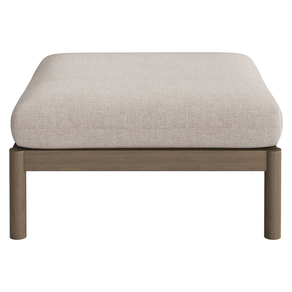 Modway Furniture Eleni Solid Teak Outdoor Square Ottoman Slatted Seat Natural Grain Patio Footrest Brown EEI-7656-WGR-PEB
