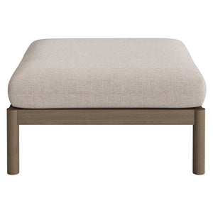 Modway Furniture Eleni Solid Teak Outdoor Loveseat and Ottoman Set with Cushions for Patio Decks Brown EEI-7662-WGR-PEB
