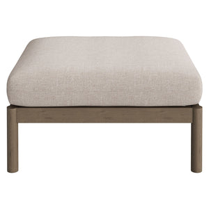 Modway Furniture Eleni Solid Teak Outdoor Square Ottoman Slatted Seat Natural Grain Patio Footrest Brown EEI-7656-WGR-PEB