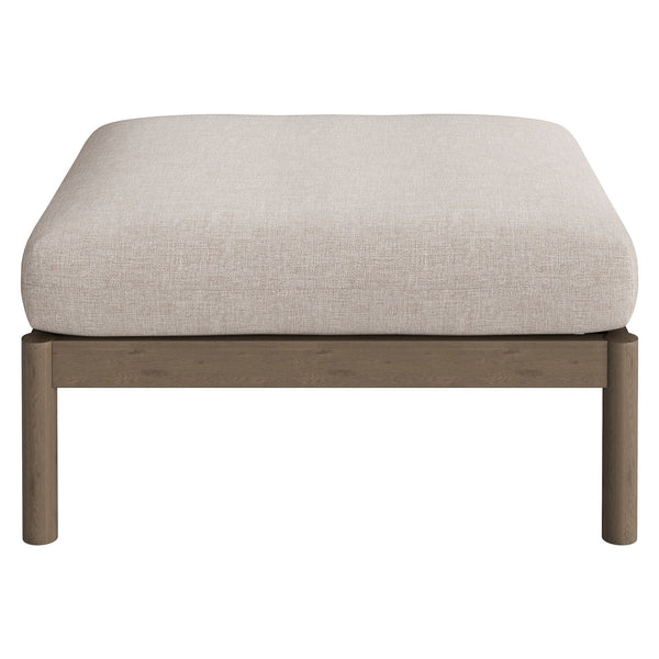 Modway Furniture Eleni Solid Teak Outdoor Square Ottoman Slatted Seat Natural Grain Patio Footrest Brown EEI-7656-WGR-PEB