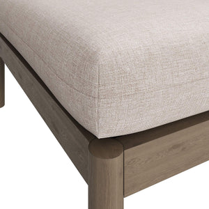 Modway Furniture Eleni Solid Teak Outdoor Square Ottoman Slatted Seat Natural Grain Patio Footrest Brown EEI-7656-WGR-PEB