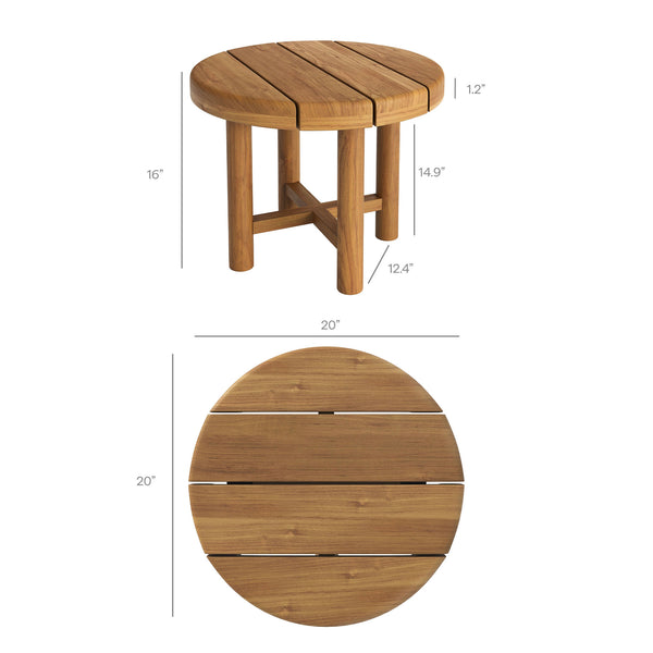 Modway Furniture Eleni Modway Solid Teak Outdoor Patio Set with Loveseat Armchairs and Coffee Table White EEI-7660-NAT-SAI