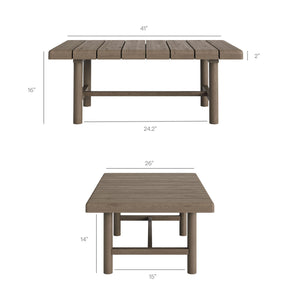 Modway Furniture Eleni Modway Solid Teak Outdoor Patio Set with Loveseat Armchairs and Coffee Table Gray EEI-7660-WGR-FLI