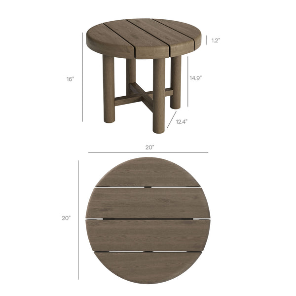 Modway Furniture Eleni Modway Solid Teak Outdoor Patio Set with Loveseat Armchairs and Coffee Table Gray EEI-7660-WGR-FLI