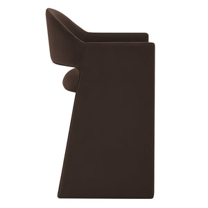 Modway Furniture Talia Sculptural Velvet Counter Stool with Wraparound Bentwood Frame for Modern Kitchens Chocolate Brown EEI-7663-CHB