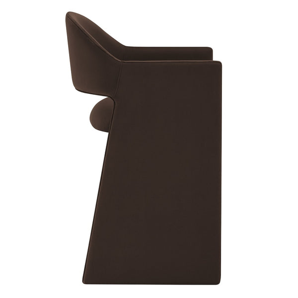 Modway Furniture Talia Sculptural Velvet Counter Stool with Wraparound Bentwood Frame for Modern Kitchens Chocolate Brown EEI-7663-CHB