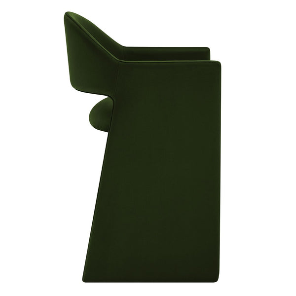 Modway Furniture Talia Sculptural Velvet Counter Stool with Wraparound Bentwood Frame for Modern Kitchens Moss Green EEI-7663-MOG