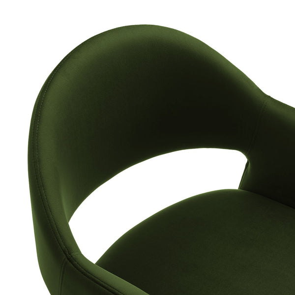 Modway Furniture Talia Sculptural Velvet Counter Stool with Wraparound Bentwood Frame for Modern Kitchens Moss Green EEI-7663-MOG