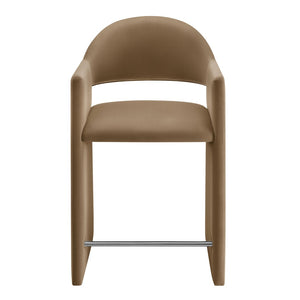 Modway Furniture Talia Sculptural Velvet Counter Stool with Wraparound Bentwood Frame for Modern Kitchens Taupe EEI-7663-TAU